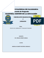 Ensayo El Liderazgo y Trabajo en Equipo Mariela Becerra C