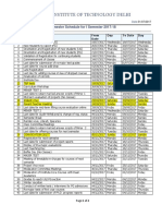 Indian Institute of Technology Delhi: Semester Schedule For I Semester 2017-18