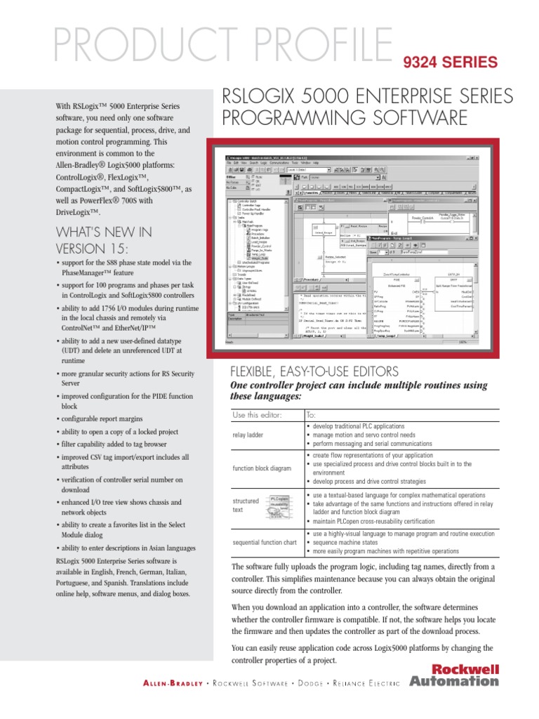 Product Profile: Rslogix 5000 Enterprise Series Programming Software ...