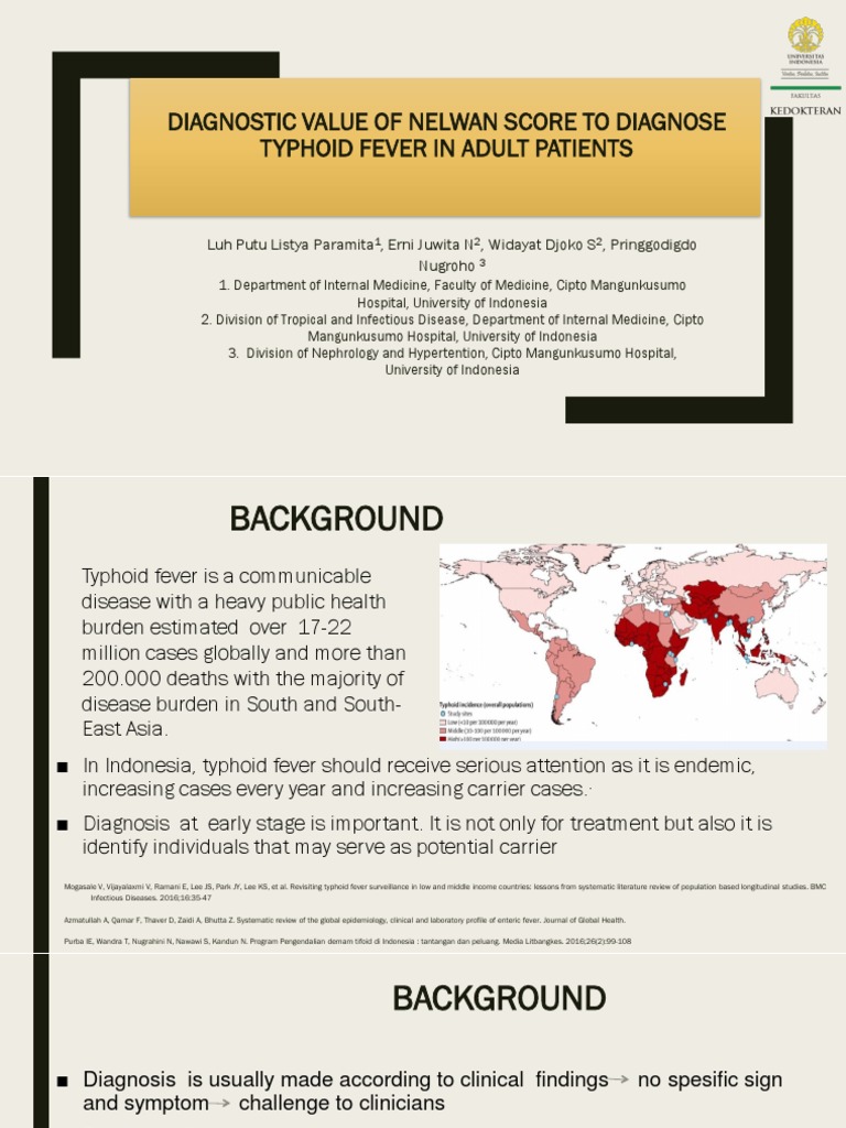 Nelwan Score for Typhoid Diagnosis | PDF | Sensitivity And Specificity ...