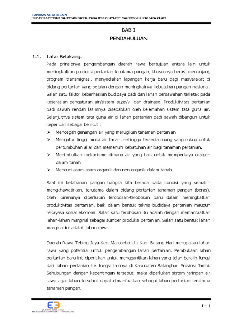Bab I Survey Investigasi Dan Desain