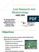 Agricultural Research and Biotechnology: AAEC 3204