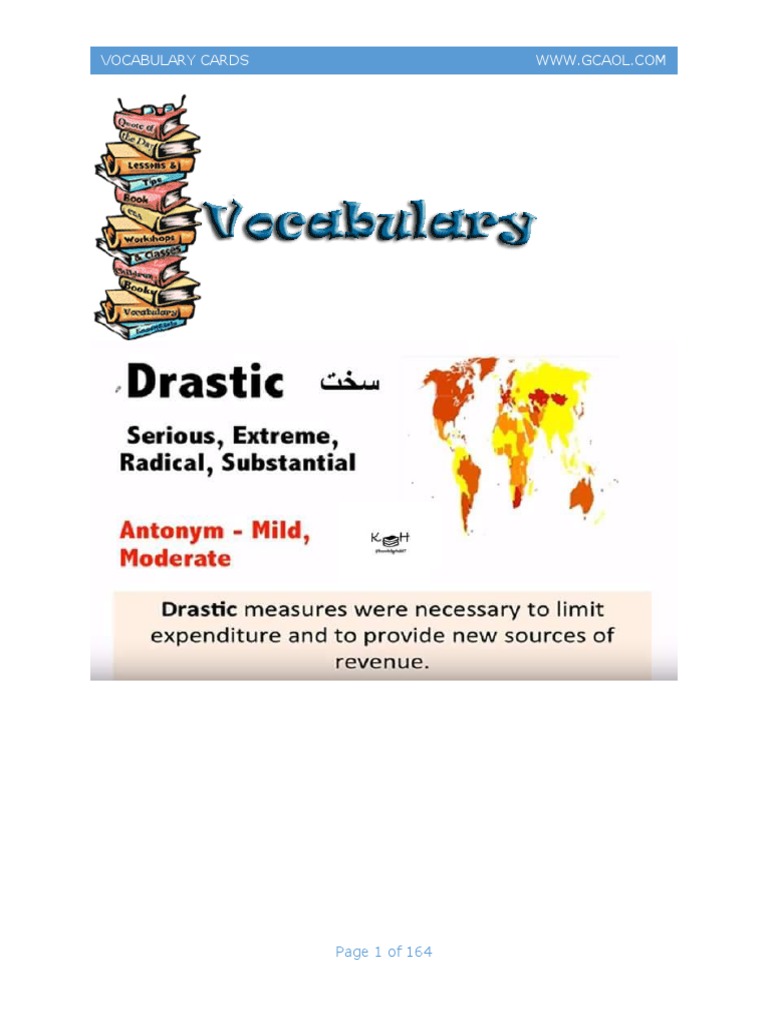A Comprehensive Collection of 164 Vocabulary Cards from WWW.GCAOL.COM | PDF
