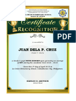 Honors and Awards Certificate