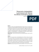 Democracia, desigualdades e governança local: dilemas da reforma municipal no Brasil