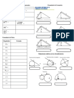 Formulario - Teoría de Exponentes, Física y Geometría