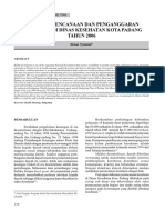 Kajian Perencanaan Dan Penganggaran Kesehatan Di Dinas Kesehatan Kota Padang TAHUN 2006