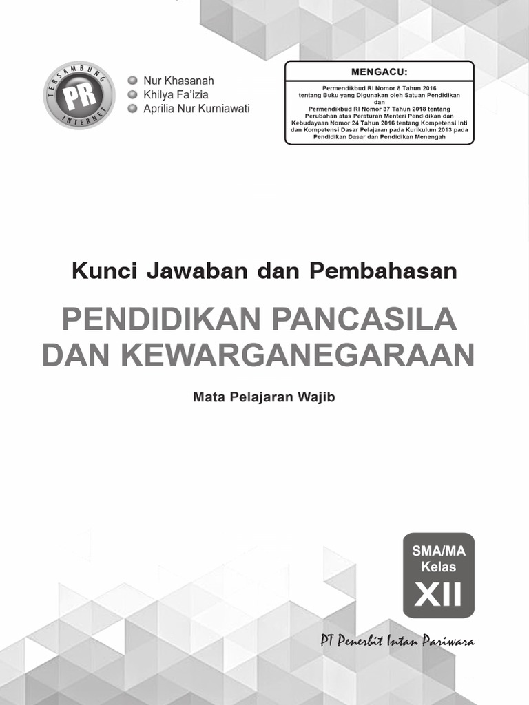 01 Kunci Pr Ppkn 12 Edisi 2019 Pdf