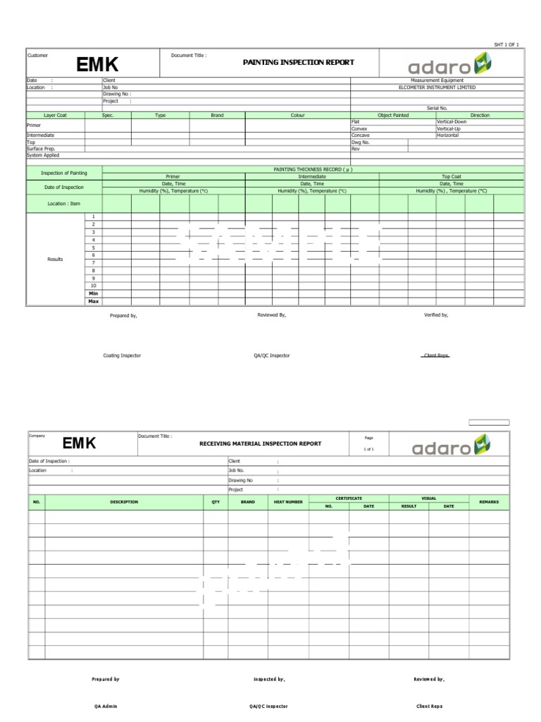 MDR Form Sample for Inspection Reports | PDF | Valve | Welding