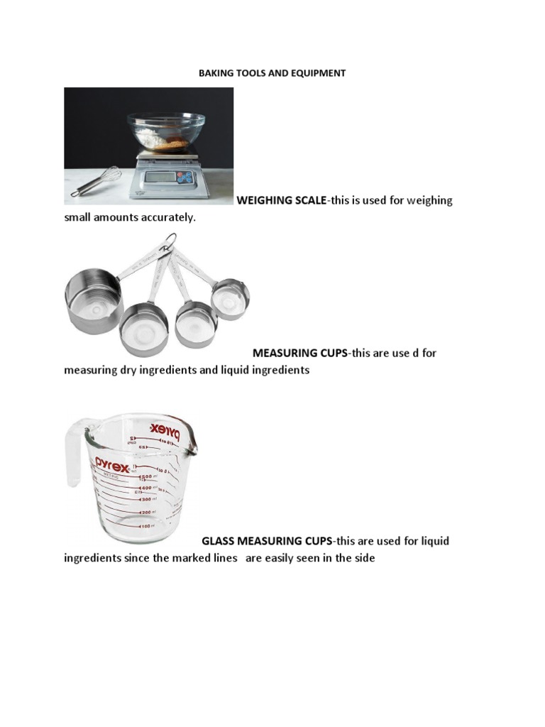 Essential Baking Tools and Equipment | PDF | Cooking, Food & Wine