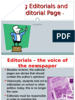 Writing Editorials and The Editorial Page