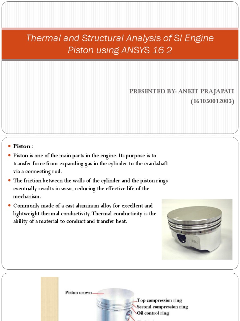 Thermal & Structural Analysis of SI Engine Piston | PDF | Finite ...