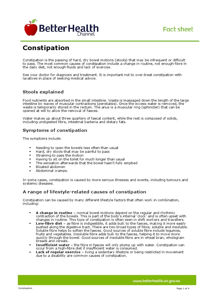 Constipation Stools Explained PDF Constipation Dietary Fiber
