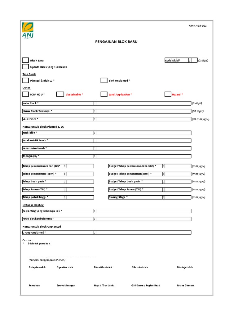 New Block Application Form Template | PDF | Soil Science | Soil