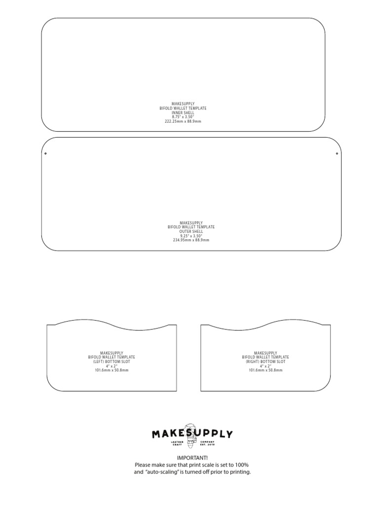 Bifold Wallet Template Dimensions Guide | PDF