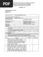 (Applicable From The Academic Session 2018-2019) : Syllabus For B. Tech in Computer Science & Engineering