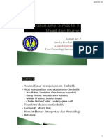 Handout Kuliah 07 Interaksionisme-Simbolik Mead Dan Blumer (TSK) (Wardana) PDF