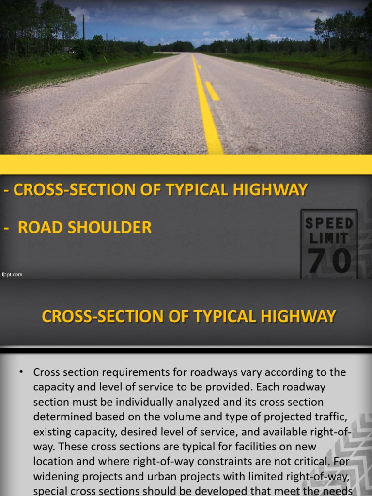  CrossSection Of Typical Highway Road Shoulder Road Road Surface