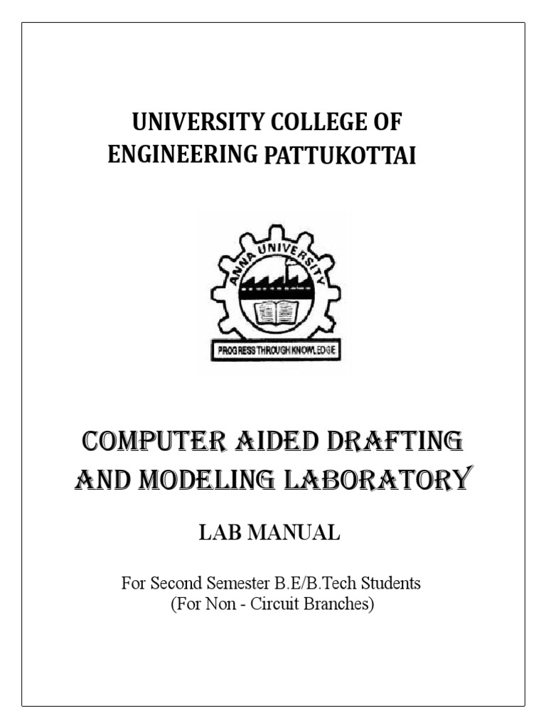 GE6261 CAD Lab Manual PDF Computer Aided Design 3 D Computer Graphics