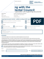 Registering With The General Dental Council: Dental Professional Application and Supporting Documents