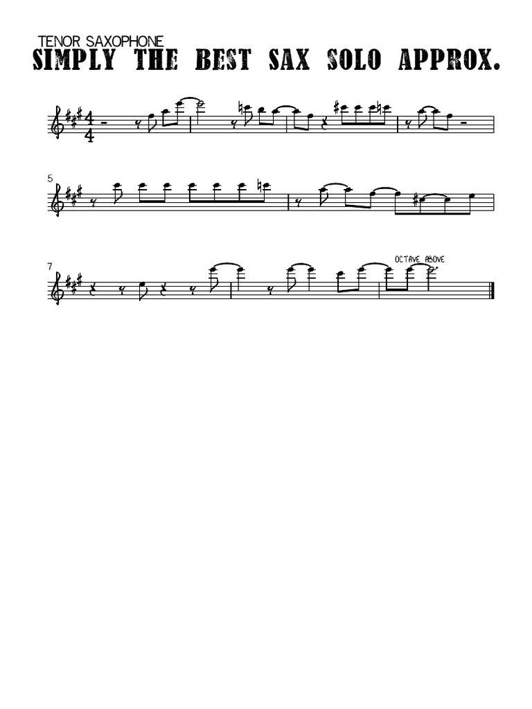 Simply The Best Sax Solo PDF PDF