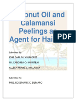 Coconut Oil and Calamansi Peelings As Agent For Hair Oil