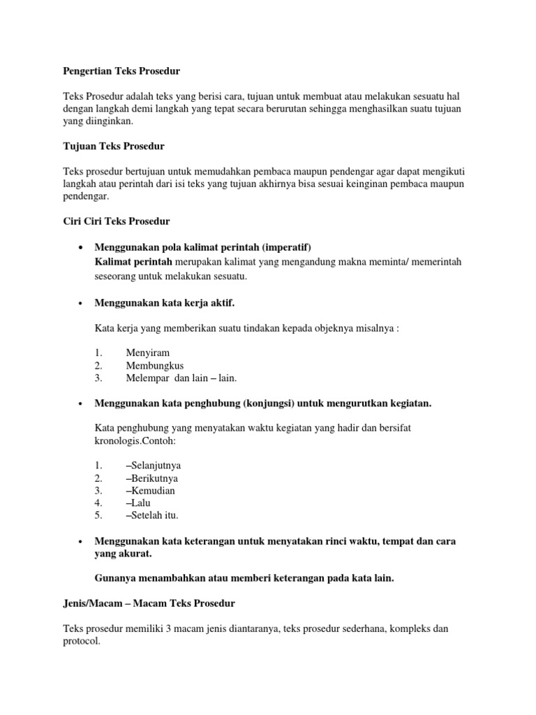 Pengertian Teks Prosedur | PDF