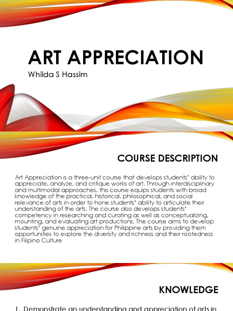 Art Appreciation Course Overview | PDF | Cognitive Science | Aesthetics