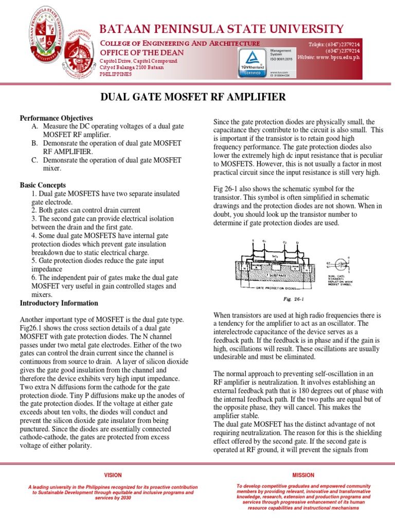 Lab 26, MOSFET | PDF | Field Effect Transistor | Mosfet