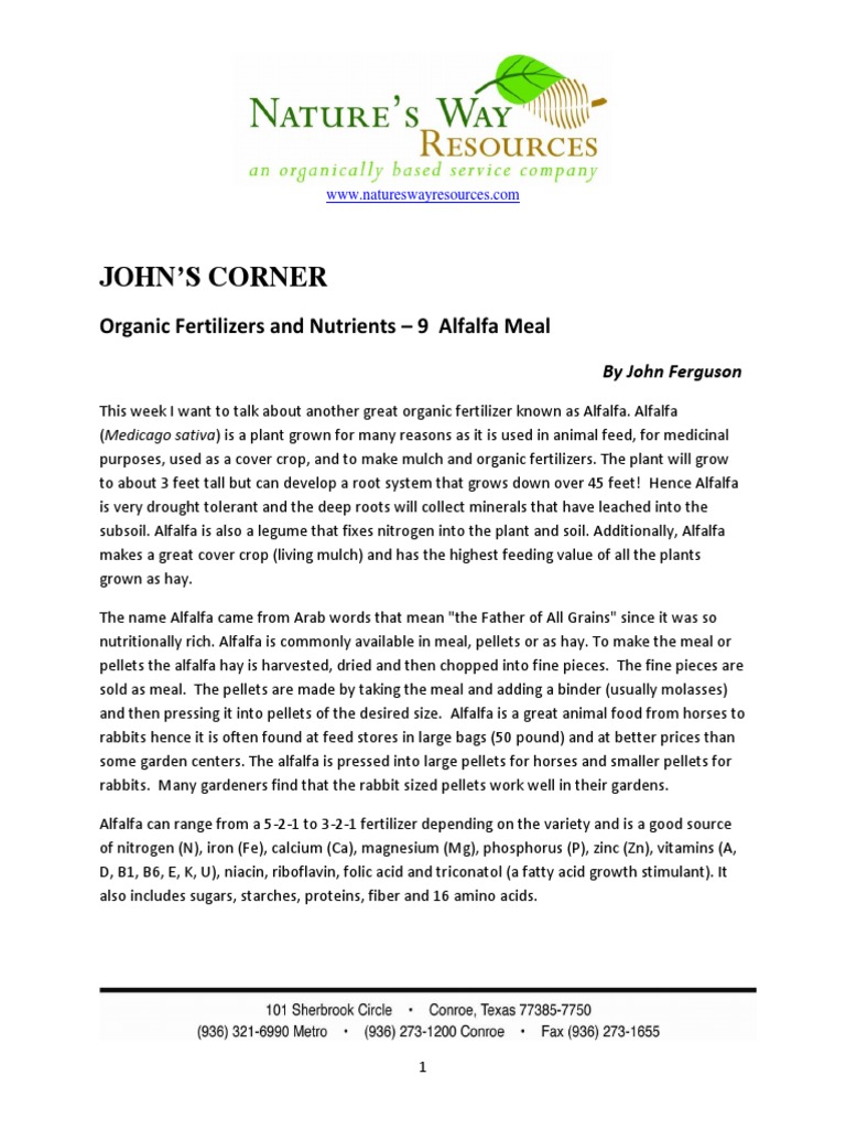 An InDepth Guide to Using Alfalfa Meal and Pellets as a Nutritious