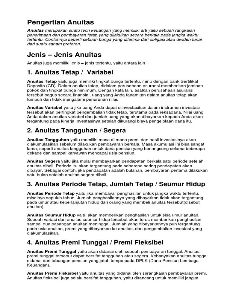 10+ Contoh Soal Anuitas Deposito Kumpulan Contoh Soal