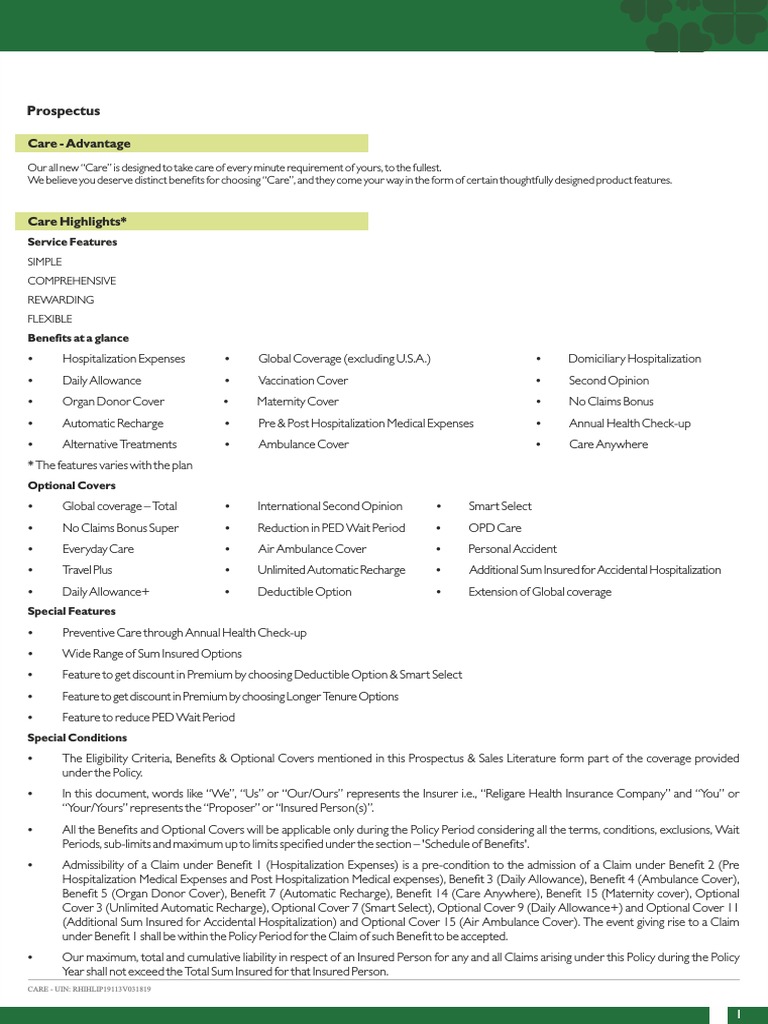 Comprehensive Health Insurance Plan | PDF | Deductible | Insurance