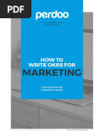 Marketing: How To Write Okrs For