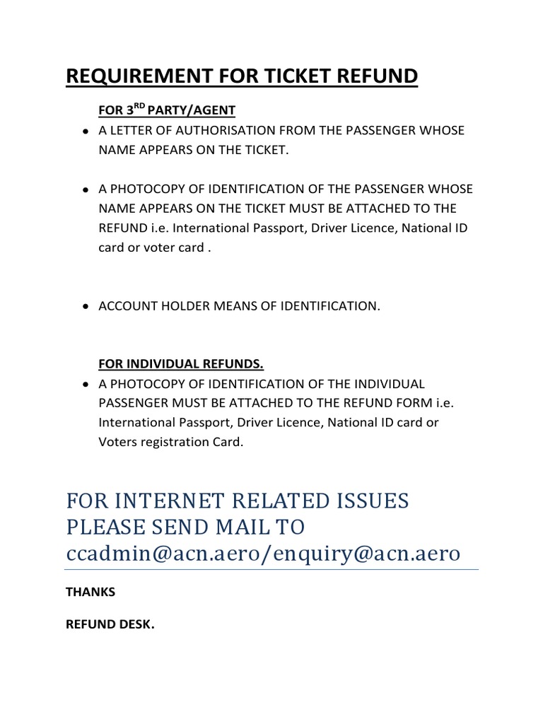 Ticket Refund Guidelines | PDF | Business | Law