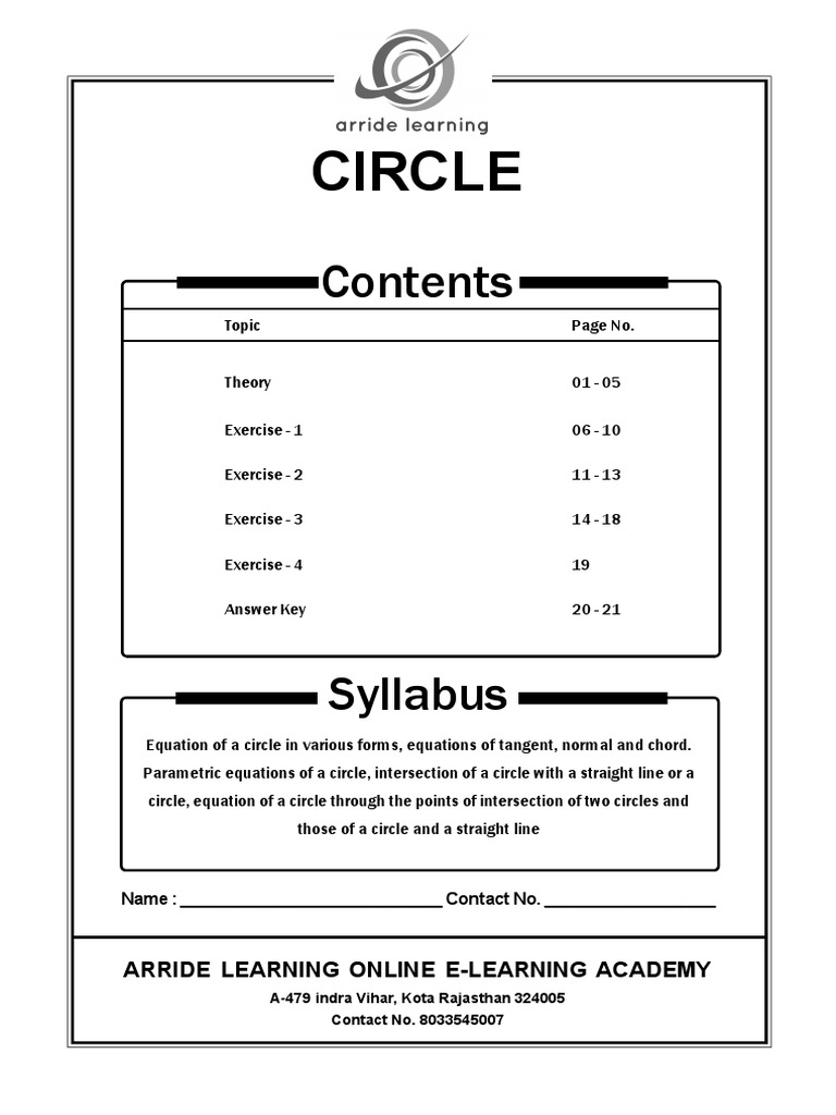 Circle: Arride Learning Online E-Learning Academy | PDF | Circle ...