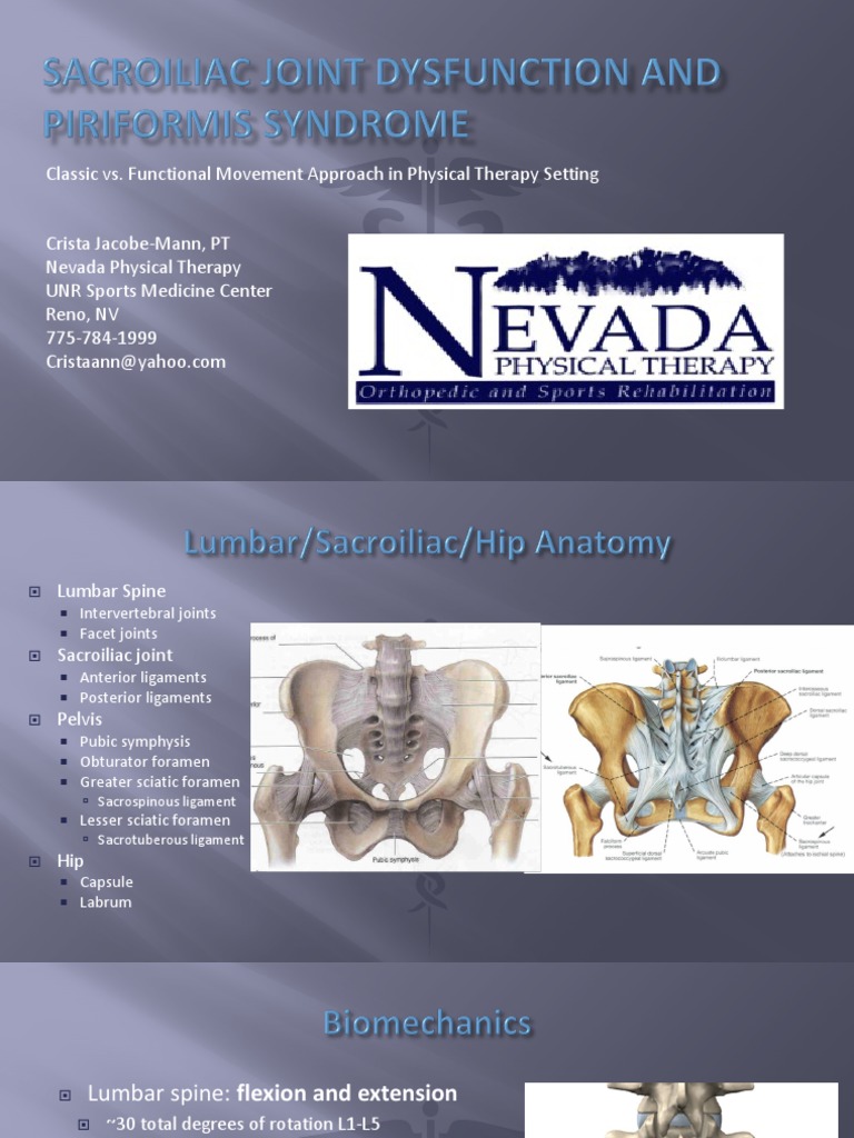 Sacroiliac Joint Dysfunction and Piriformis Syndrome PDF PDF Pelvis Human Anatomy