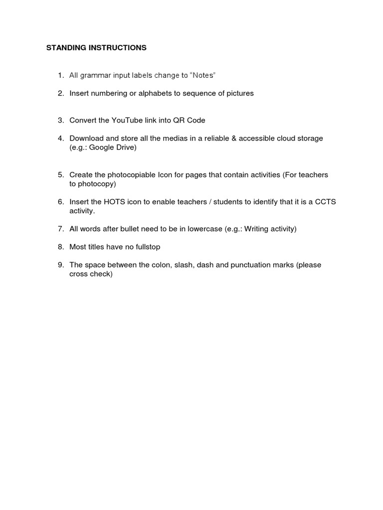 Standing Instruction PDF