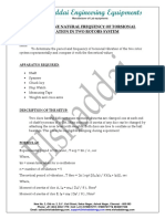 To Determine Natural Frequency of Torsional Vibration in Two Rotors System