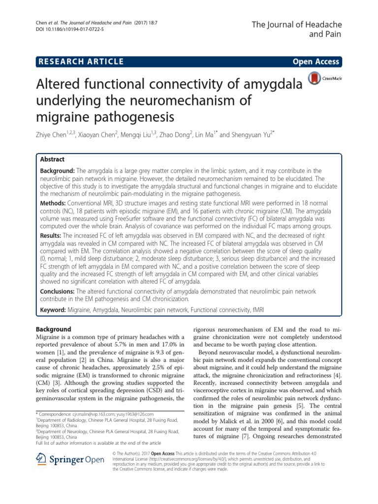Altered Functional Connectivity of Amygdala Underlying The ...
