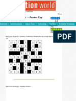 Math Cross Puzzle - Education World