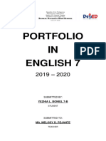 Portfolio IN English 7: Yezhia L. Boniel 7-B