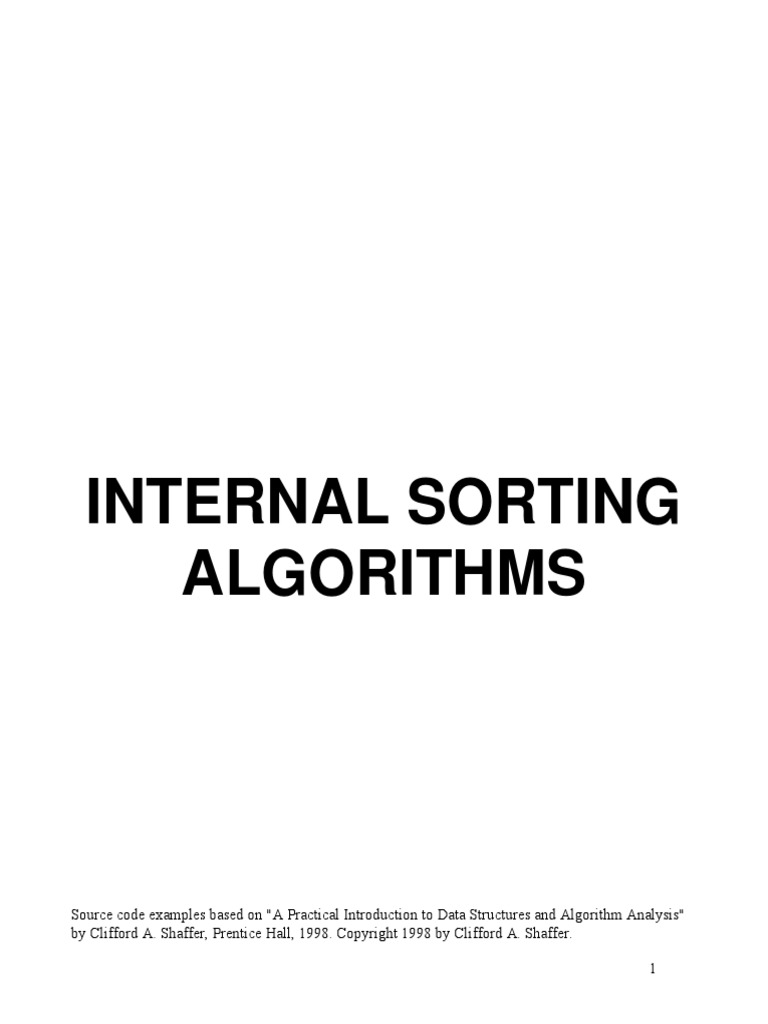 Internal Sorting Array | PDF | Array Data Structure | Mathematical Logic