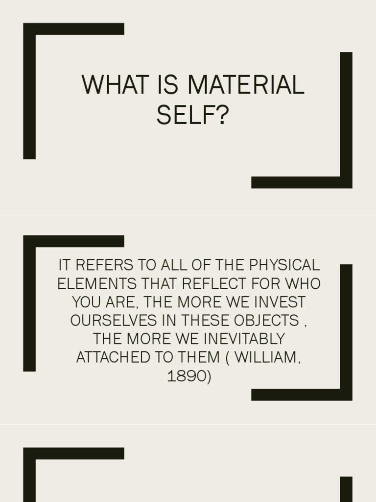 What Is Material Self Understanding The Self
