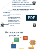 Proyectos Sociales Y de Inversion: Facultad de Ciencias de La Salud Escuela de Formacion Profesional de