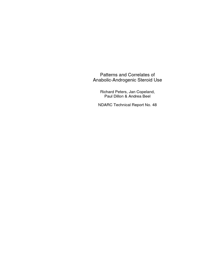 Patterns and Correlates of Anabolic-Androgenic Steroid Use | PDF ...