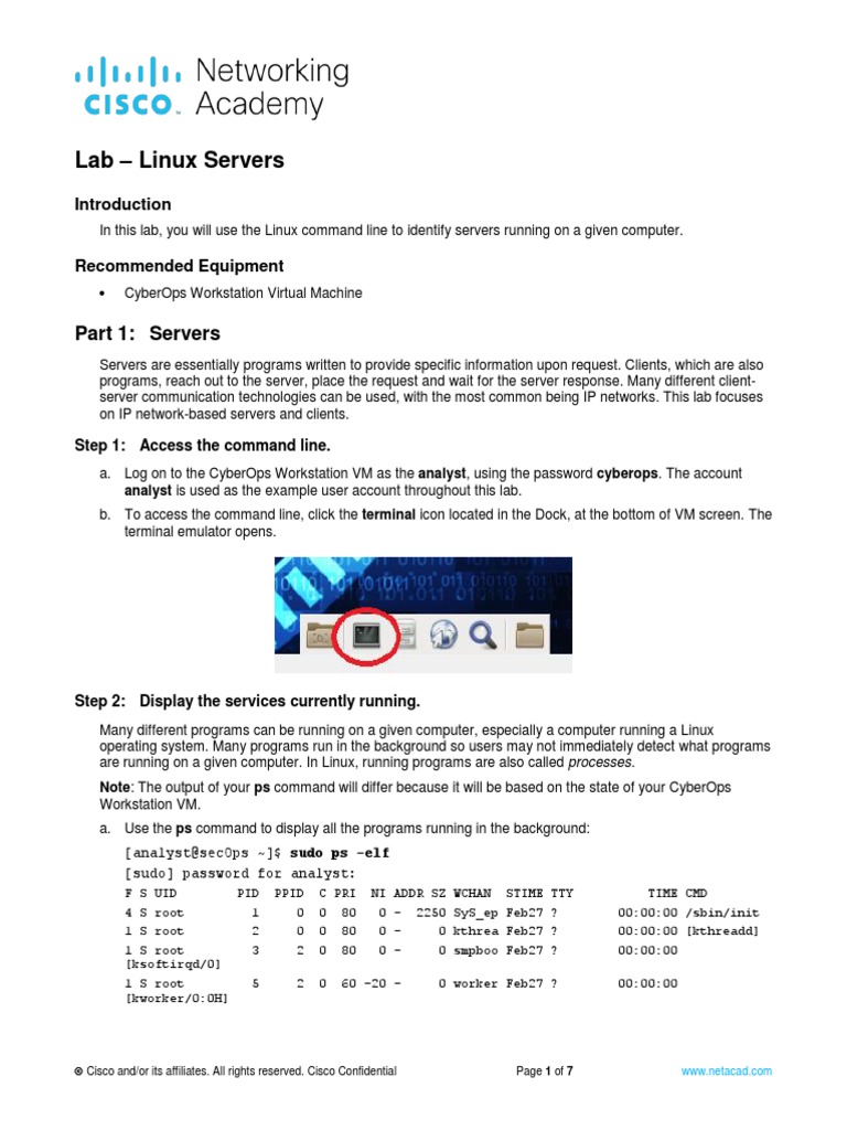 3.1.3.4 Lab - Linux Servers | PDF | Port (Computer Networking ...