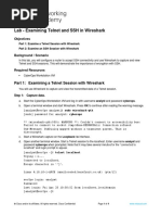 9.1.1.8 Lab - Examining Telnet and SSH in Wireshark