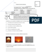 Prueba de Ciencias Naturales (Luz y Sonido)