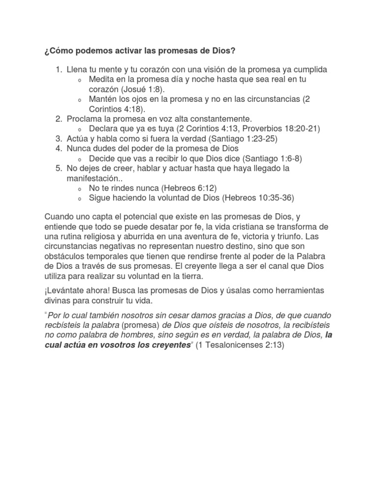 Activando las Promesas de Dios | PDF | Derecho | Relaciones personales ...