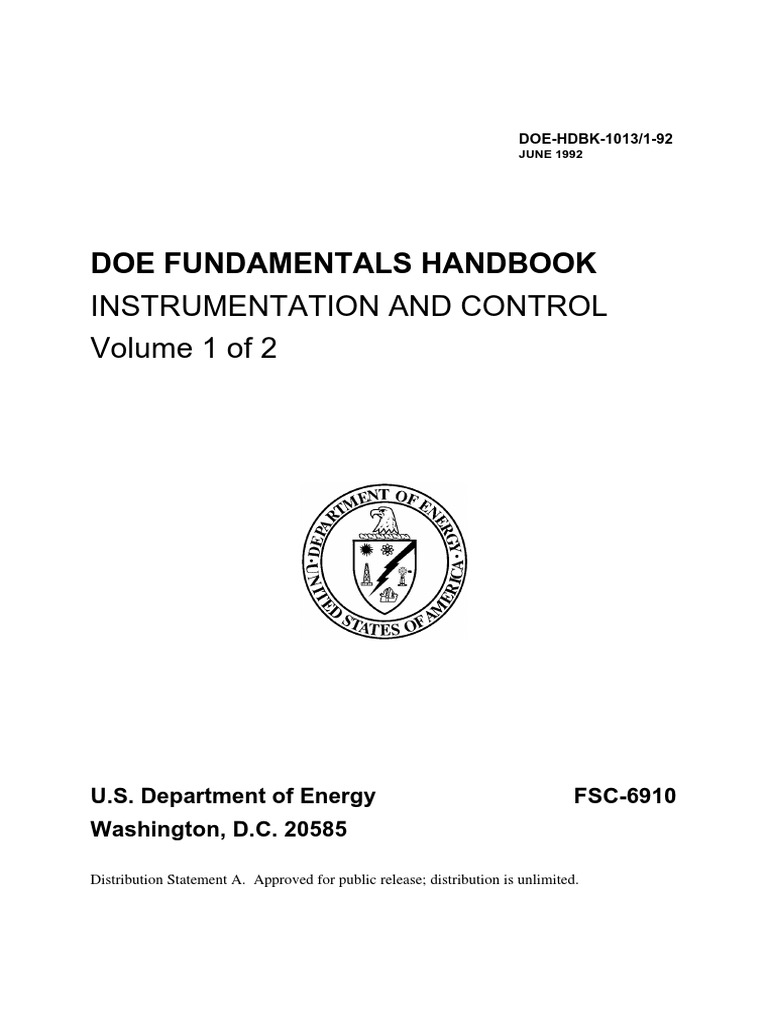 Doe Fundamentals Handbook Instrumentation & Control Volume 1 2
